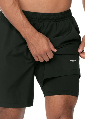 Zee Rucci - Bermuda com Short Interno e Bolso Preto - ZEE RUCCI