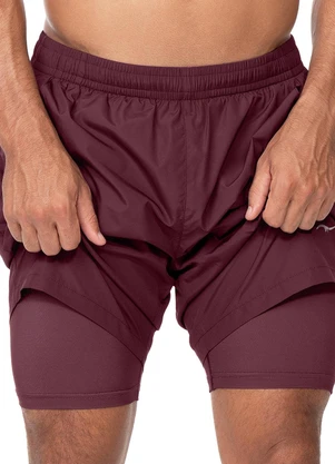 Zee Rucci - Bermuda com Short Interno Vermelho Bordeaux - ZEE RUCCI