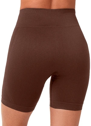 Zee Rucci - Bermuda Fitness Cós Dobrável sem Costura Marrom - ZEE RUCCI