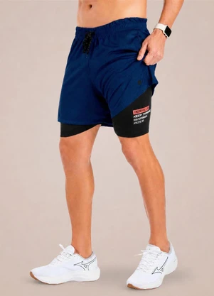 Endorfina - Bermuda Masculina Fit Square Azul - ENDORFINA