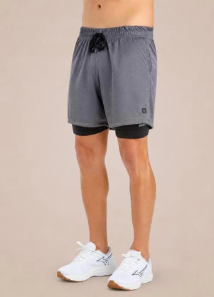 Endorfina - Bermuda Masculina Fit Square Cinza - ENDORFINA