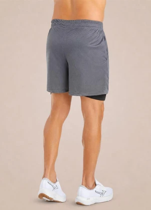 Endorfina - Bermuda Masculina Fit Square Cinza - ENDORFINA