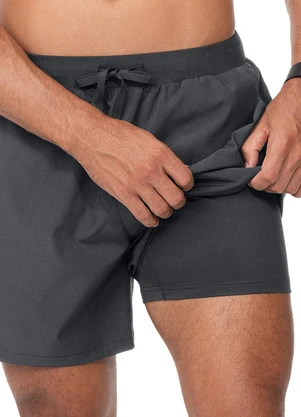 Zee Rucci - Bermuda Masculina Short Interno e Bolso Cinza - ZEE RUCCI
