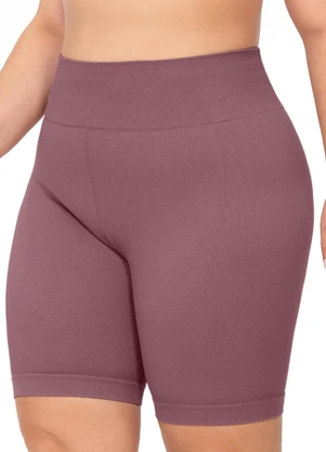 Zee Rucci - Bermuda Plus Size Cós Alto Jacquard Lilás - ZEE RUCCI