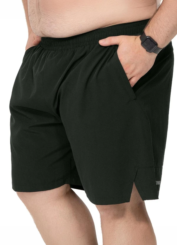 Zee Rucci - Bermuda Plus Size Detalhe Refletivo Preto