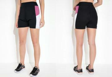 Bermuda Preta com Recortes Contrastantes