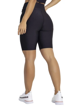 Jancris - Bermuda Preto em Malha com Elastano - JANCRIS