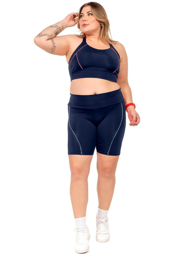 Cobertura - Short Ciclista Power FemininaAzul 2