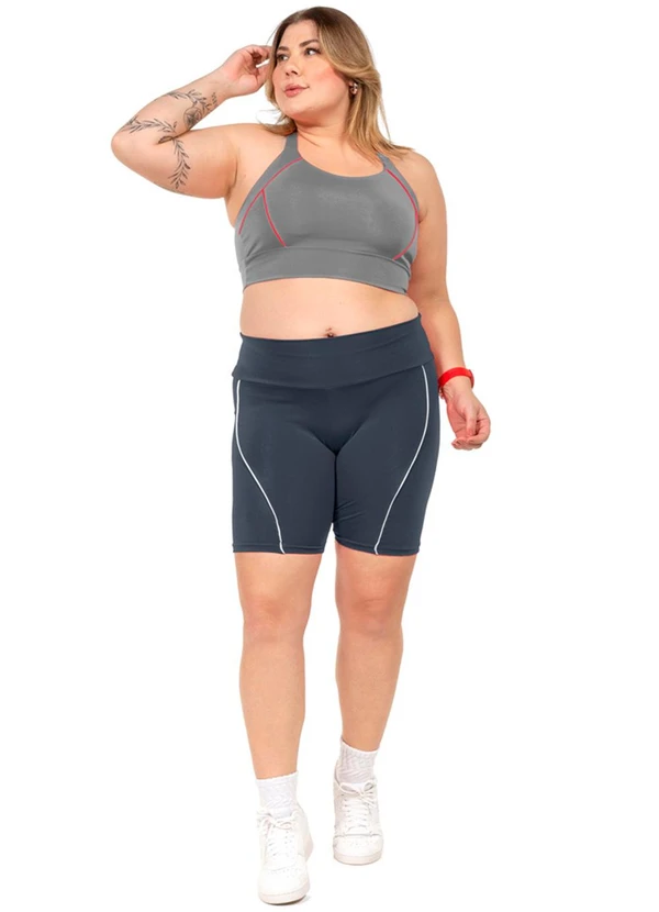 Cobertura - Short Ciclista Power FemininaCinza 2