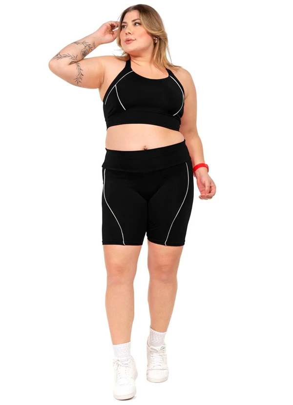 Cobertura - Short Ciclista Power FemininaPreto 2