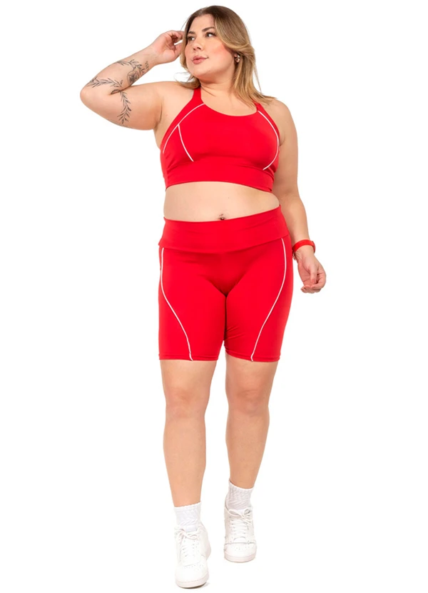 Cobertura - Short Ciclista Power FemininaVermelho 2