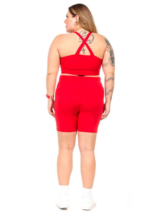 Cobertura - Short Ciclista Power FemininaVermelho 3