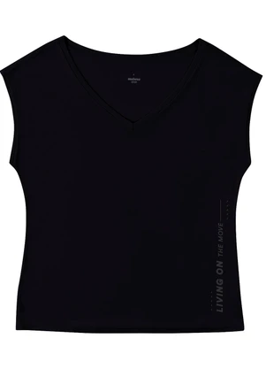 Malwee - Blusa Ampla em Malha Dry Preto - MALWEE