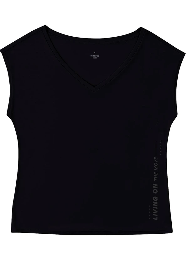 Malwee - Blusa Ampla em Malha Dry Preto