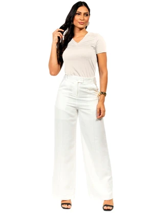 Cobertura - Blusa Ana Ruga Decote Feminina Bege - COBERTURA