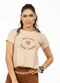 Cobertura - Blusa com Estampa Feminina Branco - variação: Marrom