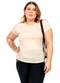 Cobertura - Blusa com Recorte Feminina Branco - variação: Bege