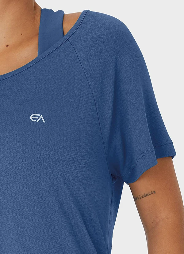 Enfim - Blusa Creponada com Refletivo Active Azul 3