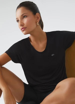 Enfim - Blusa Creponada com Refletivo Active Preto - ENFIM