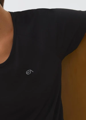Enfim - Blusa Creponada com Refletivo Active Preto - ENFIM