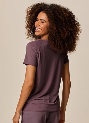 Malwee - Blusa Creponada Dry Active Malva - MALWEE