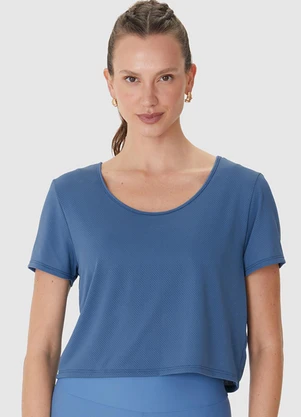 Malwee - Blusa Cropped Microfuros Dry Azul Petróleo - MALWEE
