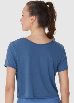Malwee - Blusa Cropped Microfuros Dry Azul Petróleo - MALWEE