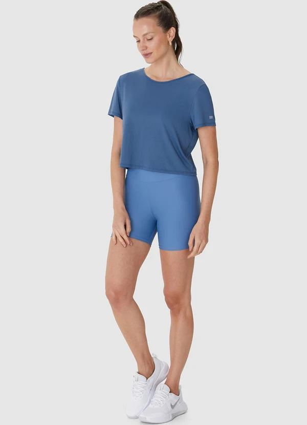 Malwee - Blusa Cropped Microfuros Dry Azul Petróleo 3