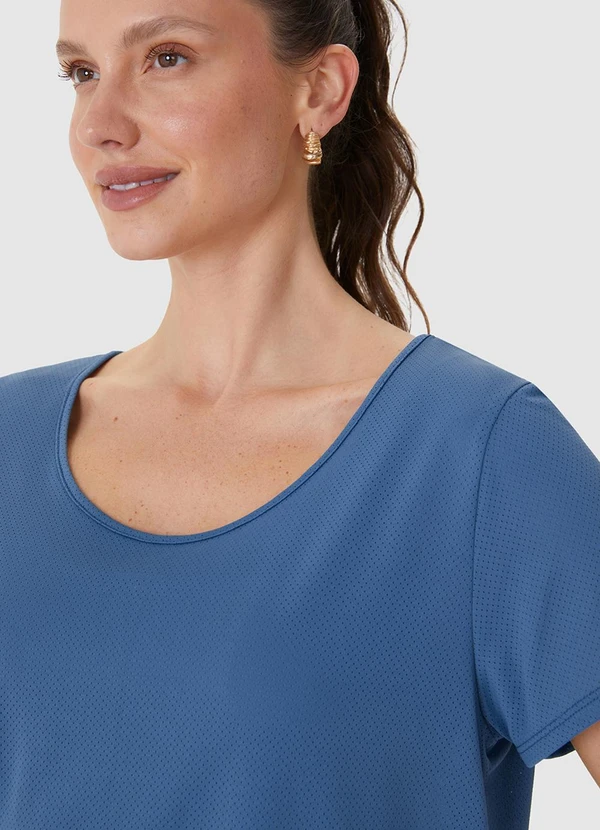 Malwee - Blusa Cropped Microfuros Dry Azul Petróleo 4