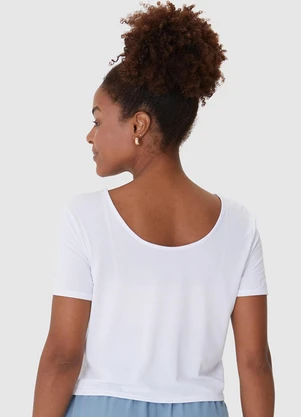 Malwee - Blusa Cropped Microfuros Dry Branco - MALWEE