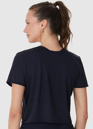 Malwee - Blusa Cropped Microfuros Dry Preto - MALWEE