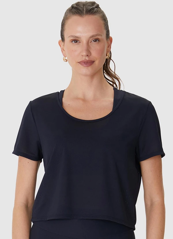 Malwee - Blusa Cropped Microfuros Dry Preto 1