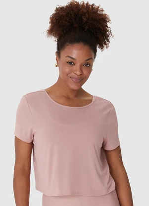 Malwee - Blusa Cropped Microfuros Dry Rosa Claro - MALWEE