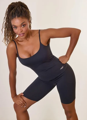 Naguchi Move - Blusa de Alcas em Poliamida Preto - NAGUCHI MOVE