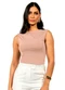 Cobertura - Blusa Feminina Marrom - variação: Bege