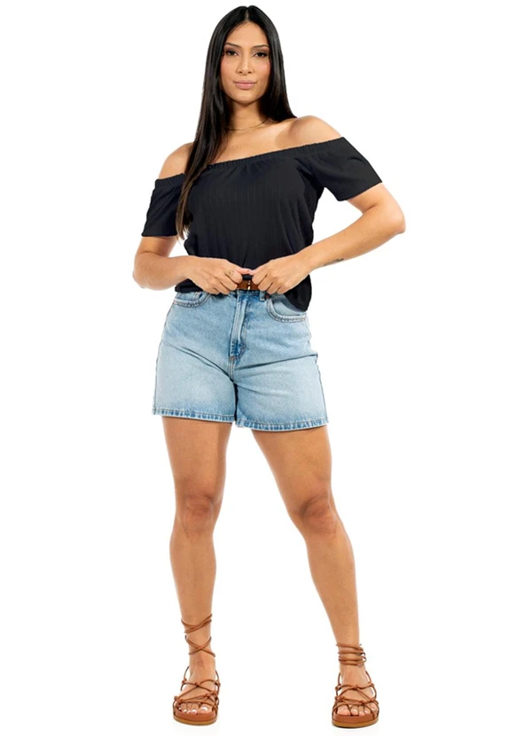 Cobertura - Blusa Feminina Ciganinha Preto 2