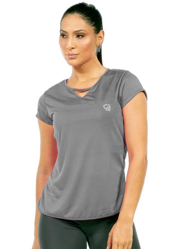 Cobertura - Blusa Fitness Feminina Cinza