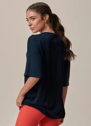 Malwee - Blusa Oversized Protação Uv Active Azul Marinho - MALWEE