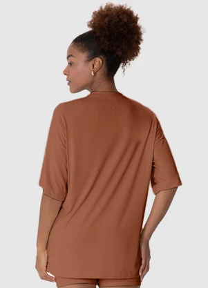 Malwee - Blusa Oversized Protação Uv Active Caramelo - MALWEE