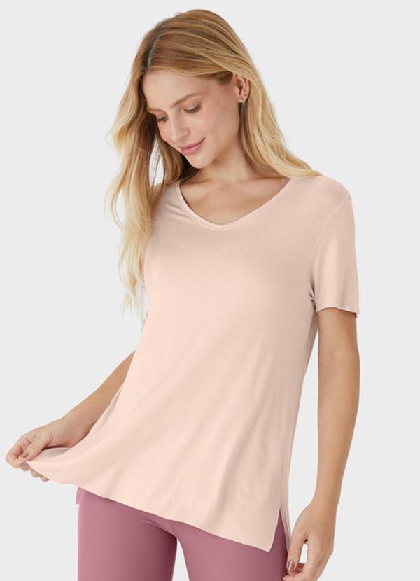 Enfim - Blusa Reta com Fenda Active Nude