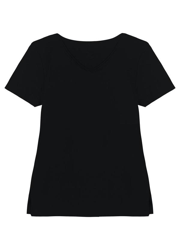 Enfim - Blusa Reta com Fenda Active Preto