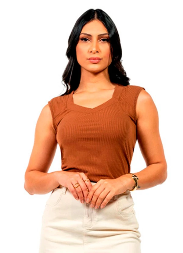 Cobertura - Blusa Ribana Feminina Marrom