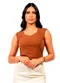 Cobertura - Blusa Ribana Feminina Branco - variação: Marrom