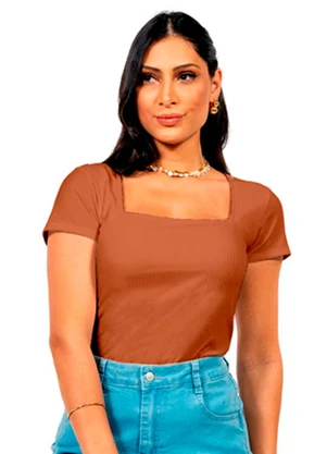 Cobertura - Blusa Ribana Feminina Marrom - COBERTURA