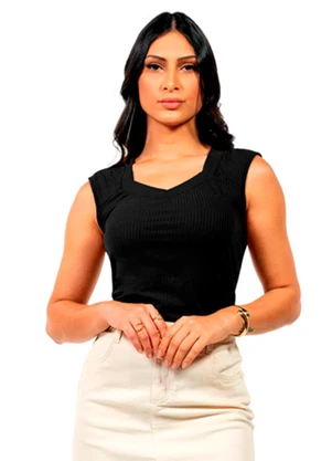Cobertura - Blusa Ribana Feminina Preto - COBERTURA