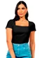 Cobertura - Blusa Ribana Feminina Marrom - variação: Preto