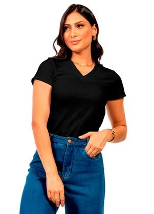 Cobertura - Blusa Ribana Feminina Preto - COBERTURA