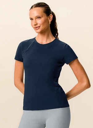 Malwee - Blusa Slim em Malha Uv Active Azul Marinho - MALWEE