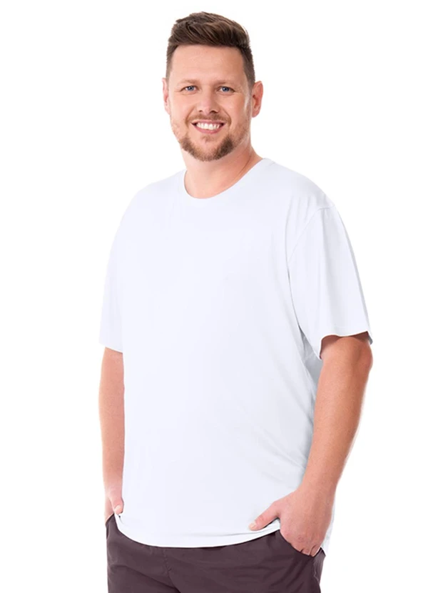 Zee Rucci - Camiseta Plus Meia Manga Unissex Branco