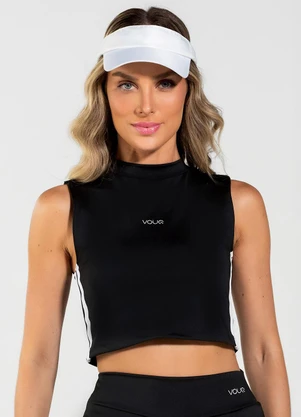 Vouq - Cropped Fitness Fit-Tech Sport Regata Preto - VOUQ